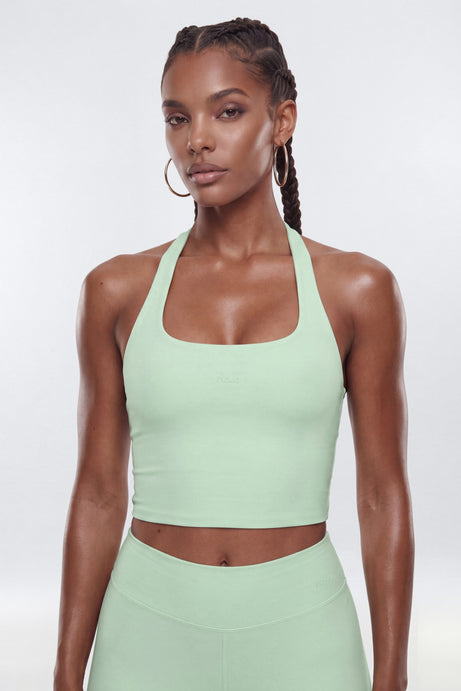ButterSoft Racer Back Halter Sports Top - Cool Mint