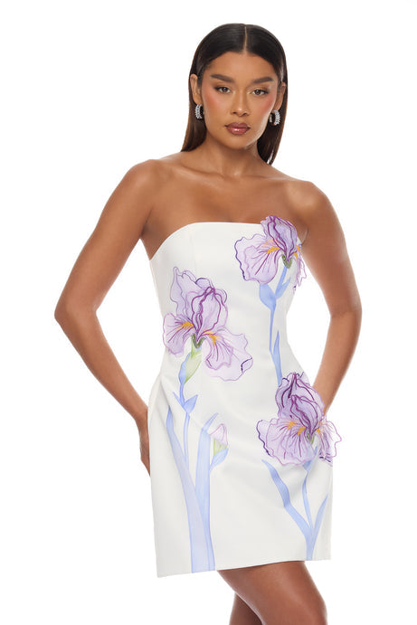Hopeless Romantic Floral Mini Dress - Purple/combo