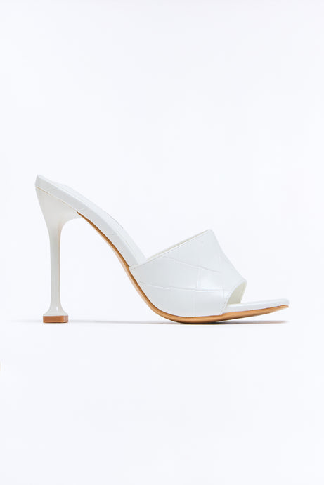 Delta Quilted Heels - White