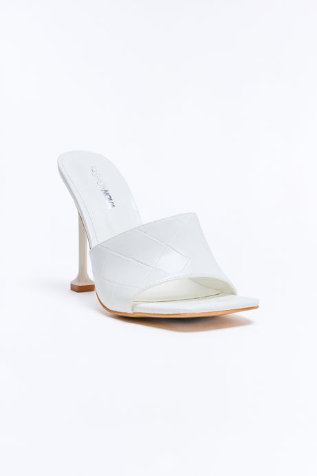Delta Quilted Heels - White