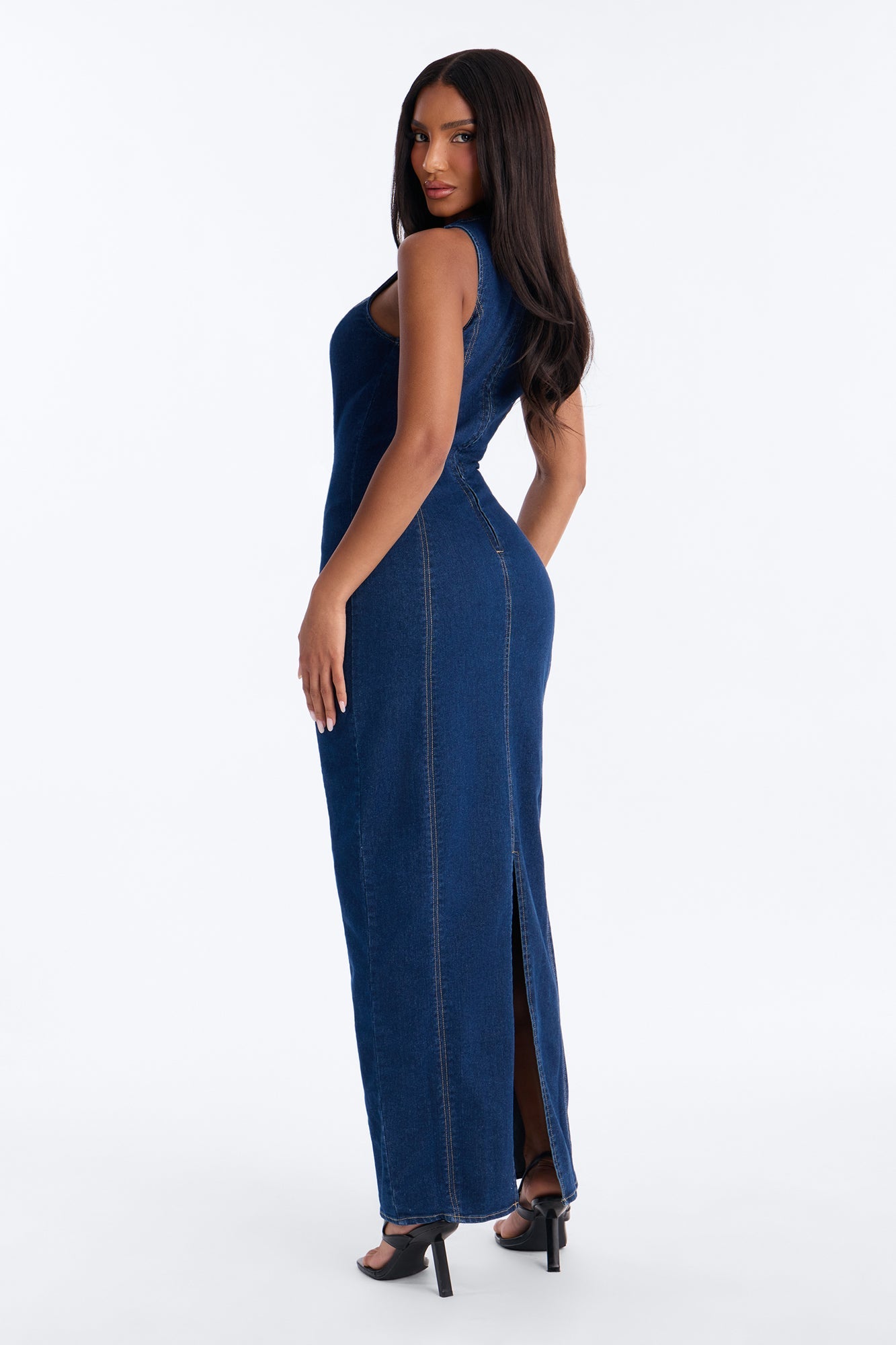 Countryside Denim Maxi Dress - Dark Wash