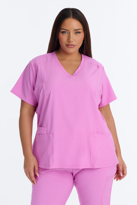 Prime Practice Sporty Open Leg Uniform Scrub Set - Pink