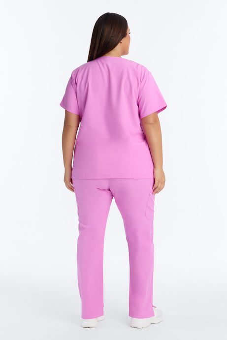 Prime Practice Sporty Open Leg Uniform Scrub Set - Pink