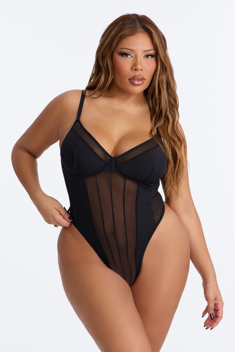 Body Like This Mesh Teddy - Black