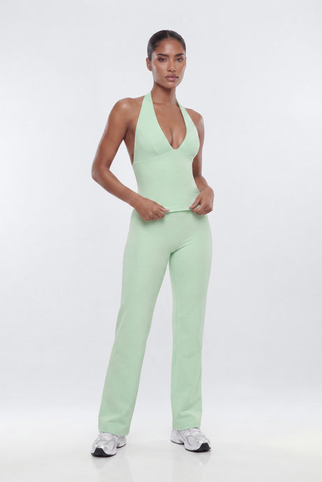 ProStretch™ V Neck Sports Halter Top - Cool Mint