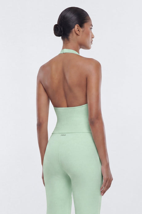 ProStretch™ V Neck Sports Halter Top - Cool Mint