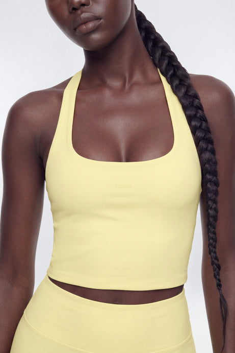 ButterSoft Racer Back Halter Sports Top - Soft Yellow