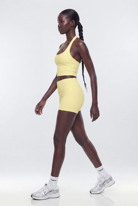 ButterSoft 4″ Hidden Pocket Biker Shorts - Soft Yellow