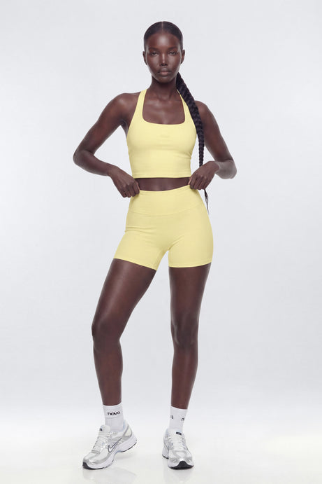 ButterSoft 4″ Hidden Pocket Biker Shorts - Soft Yellow