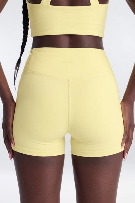 ButterSoft 4″ Hidden Pocket Biker Shorts - Soft Yellow
