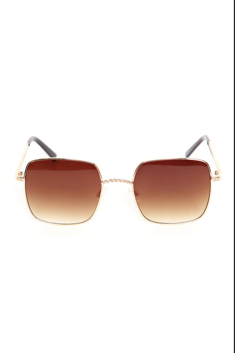 Stay A Little Longer Sungalsses - Gold/Brown