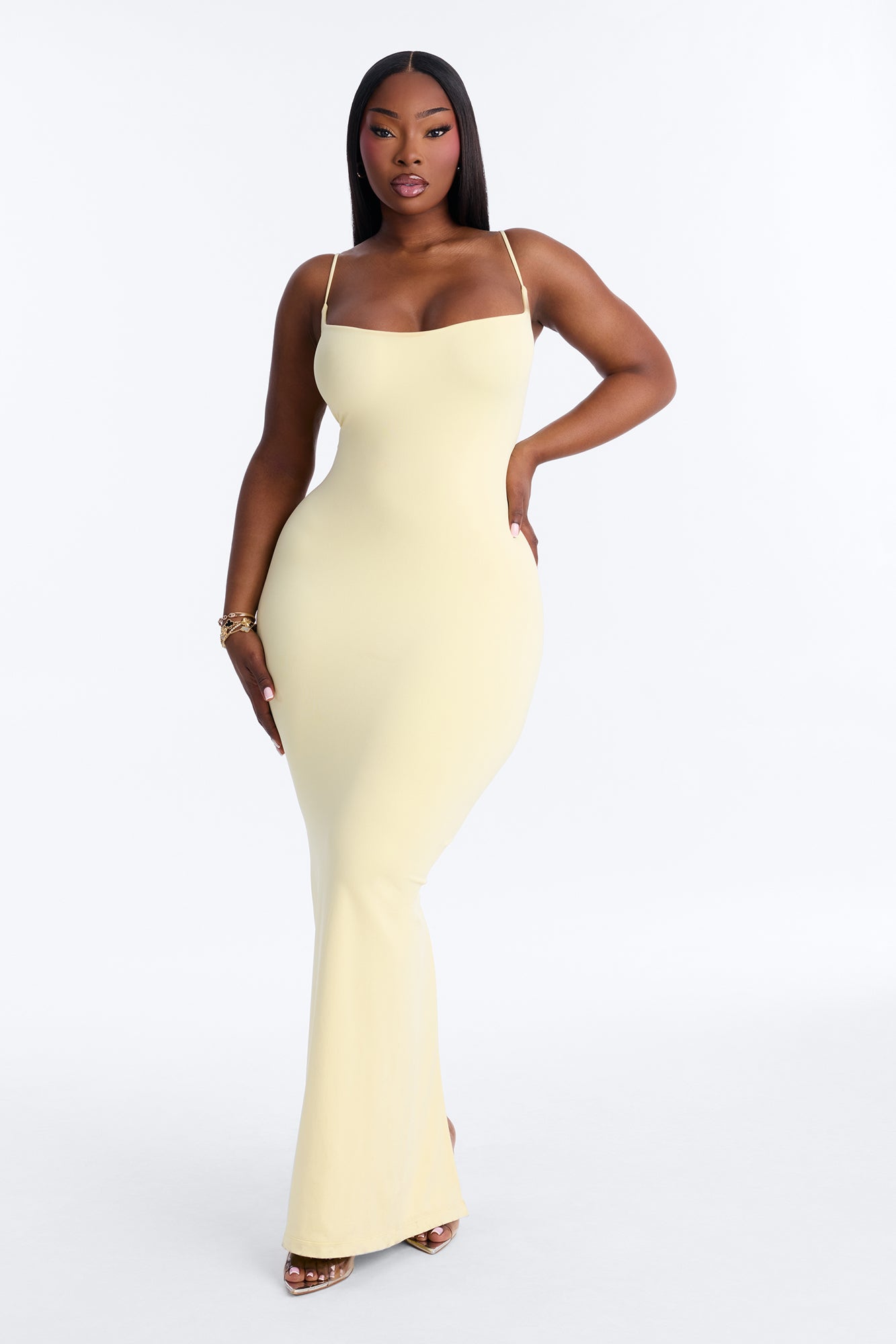 Seamless Smooth Double Lined Maxi Dress - Butter Yellow