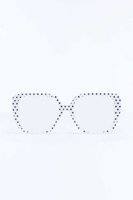 Polished Polka Dot Blue Light Glasses - White/Black