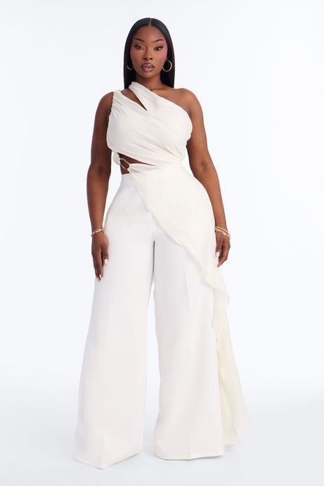 Beatrice Draped Pant Set - Ivory