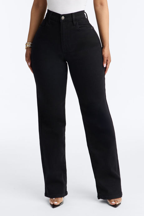 Evie Everyday Premium High Rise Stretch Straight Leg Jeans - Black