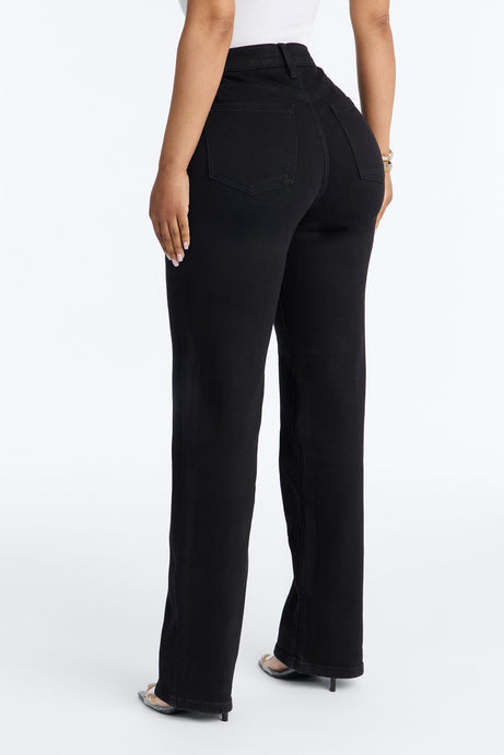 Evie Everyday Premium High Rise Stretch Straight Leg Jeans - Black