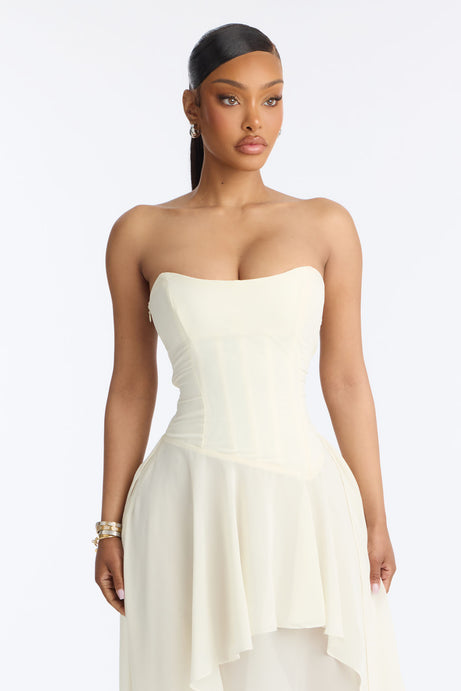 Effortless Charm Chiffon Gown - Ivory