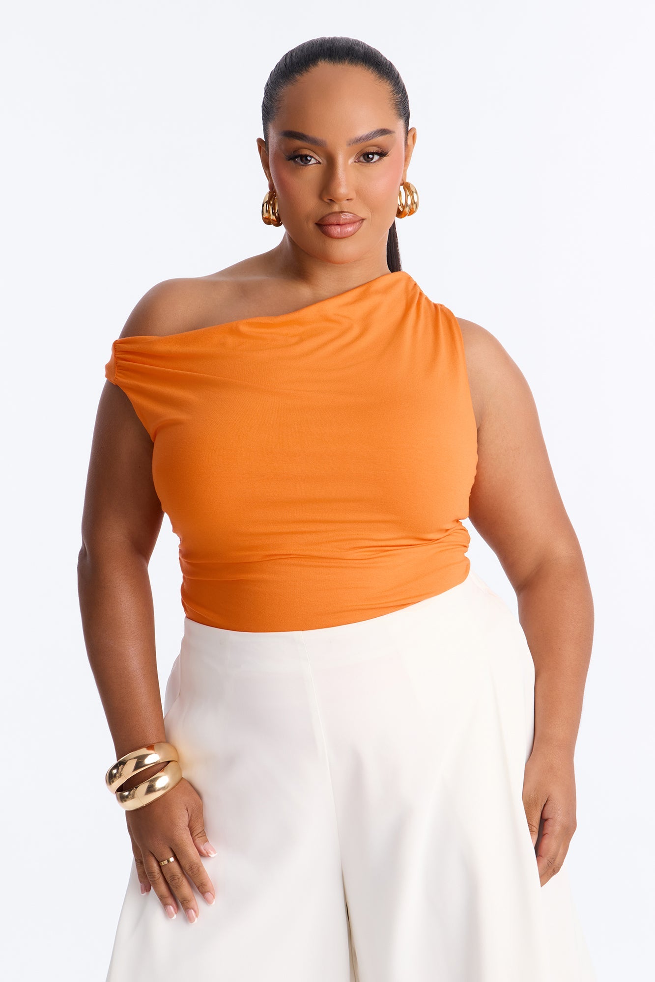 Kylie Off Shoulder Bodysuit - Orange