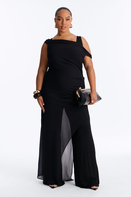 Brena 2 Piece Sheer Draped Jumpsuit