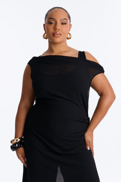 Brena 2 Piece Sheer Draped Jumpsuit