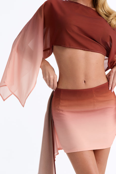 Sundown Escape Ombre Skirt Set - Rust/combo