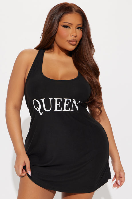 I Am Queen PJ Sleep Shirt - Black
