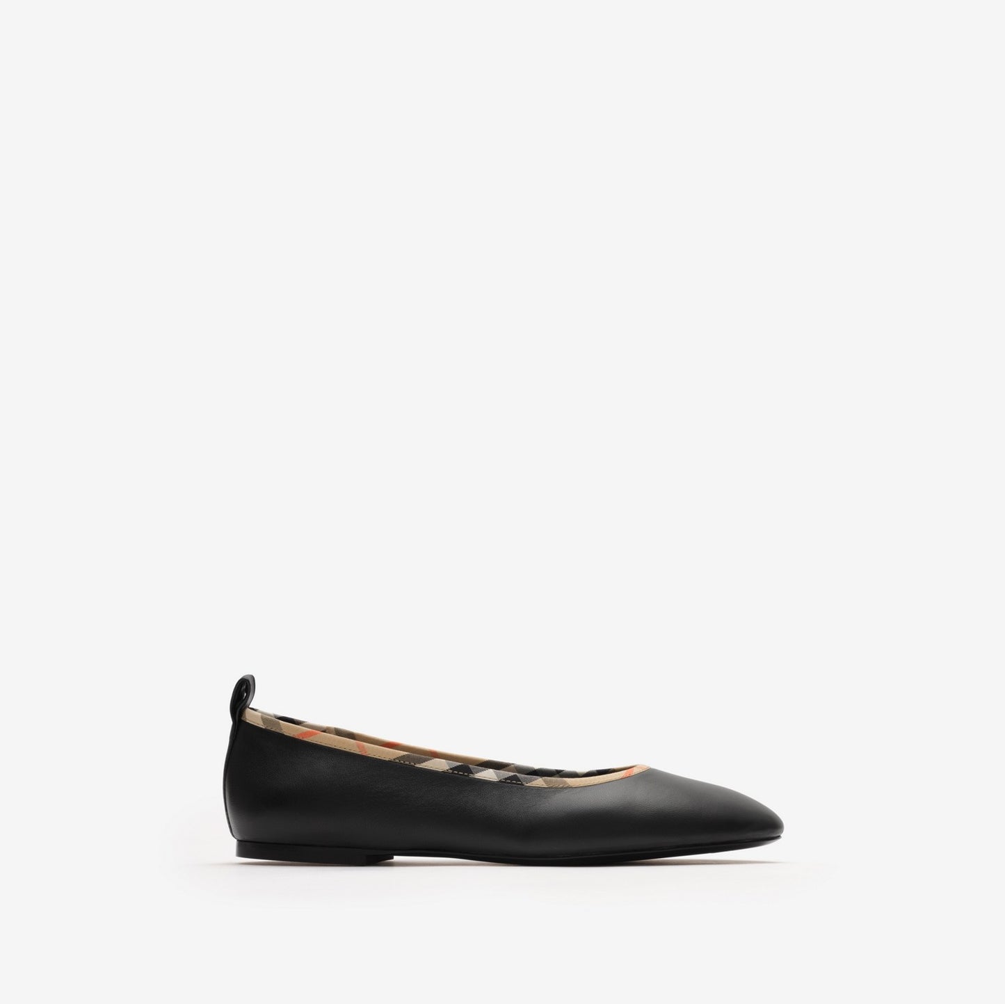 Check Trim Leather Robin Ballerinas