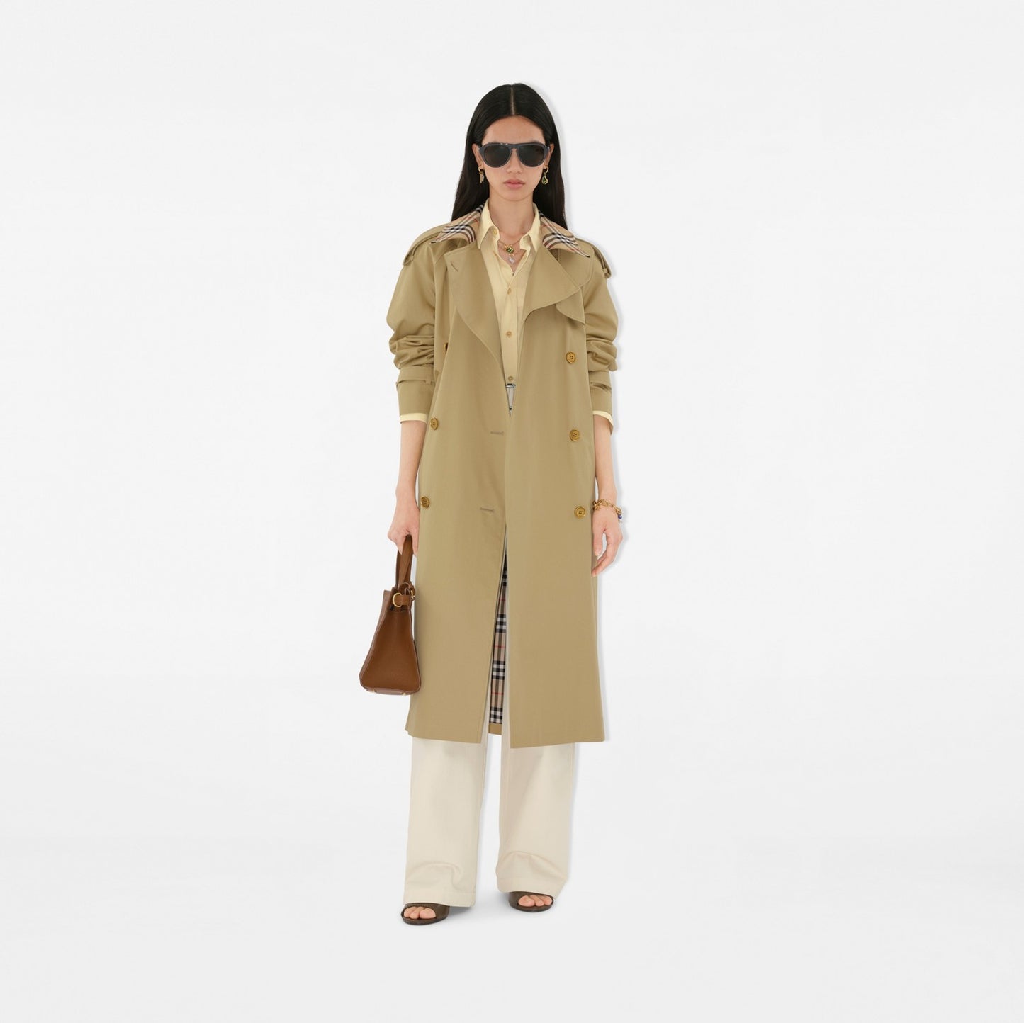Long Check Collar Castleford Trench Coat