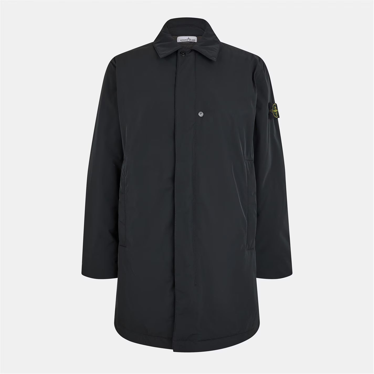 Men's Micro Twill Long Sleeve Thigh Length Trench Overcoat