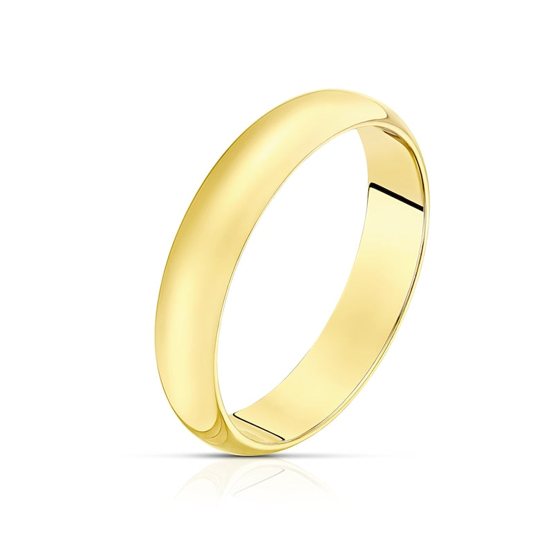 9ct Yellow Gold 4mm Extra Heavy D Shape Ring