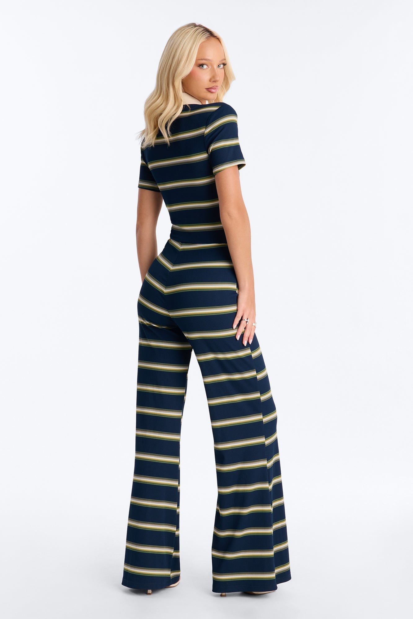 Too In Line Ribbed Striped Jumpsuit
