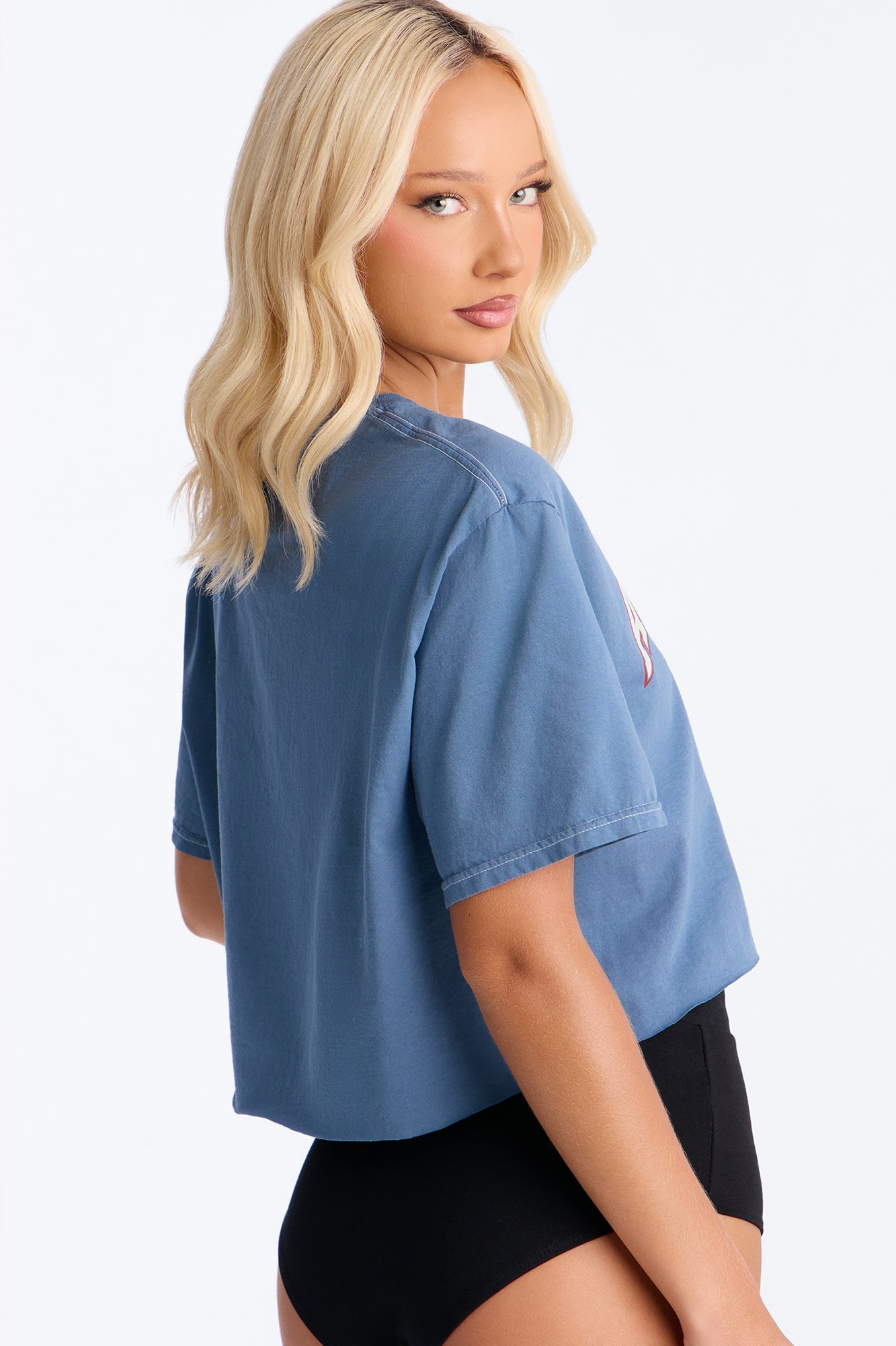 American Honey Cropped Baby T-Shirt - Navy