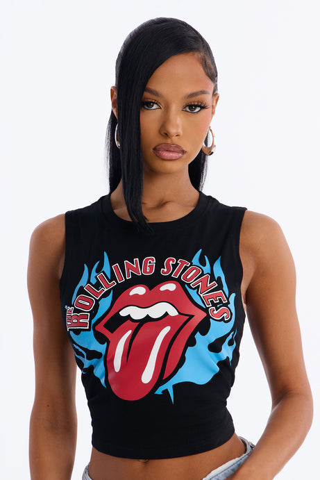 Rolling Stones Flames Muscle Tank Top - Black