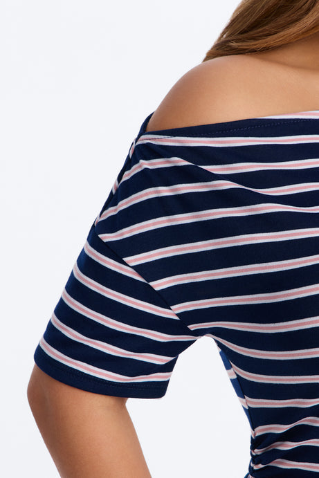 By The Marina Striped Pant Set - Navy/combo