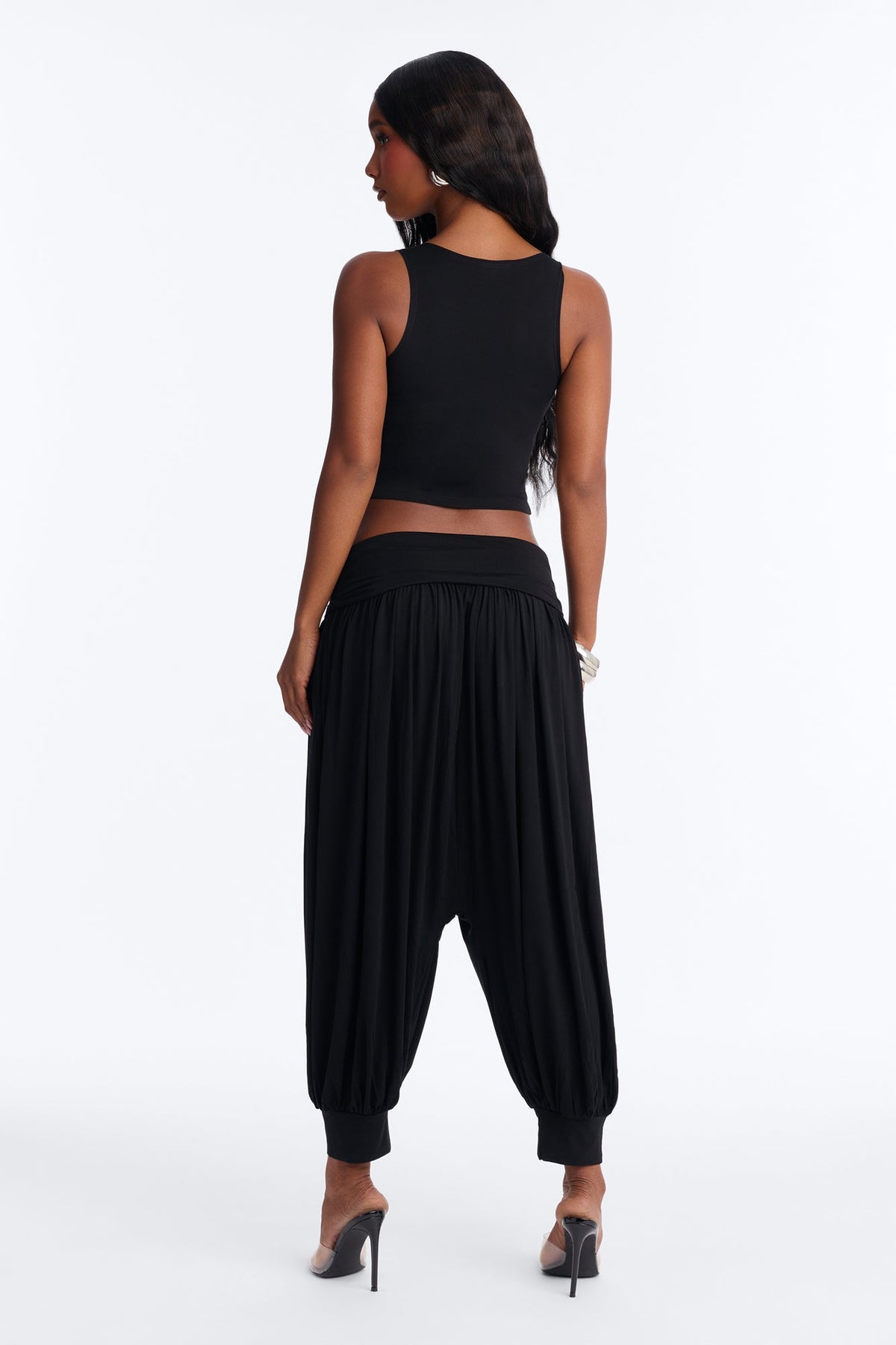 Moonchild Cropped Balloon Pant Set - Black