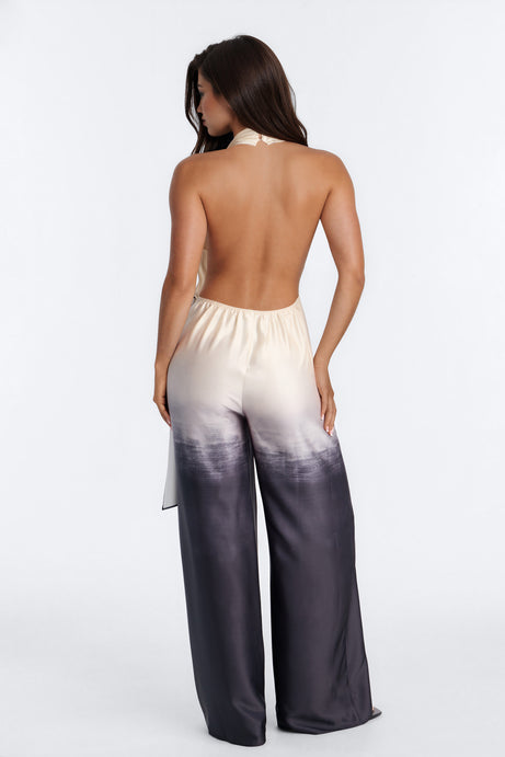 Tina Satin Ombre Draped Jumpsuit