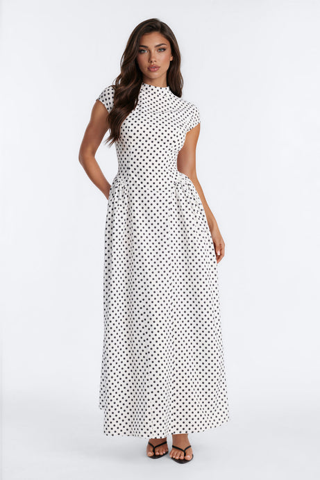 Sweet As Can Be Maxi Dress - White/Black