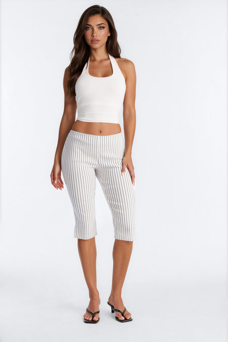 Sailor's Sweetheart Skinny Printed Capri Pant - White/combo
