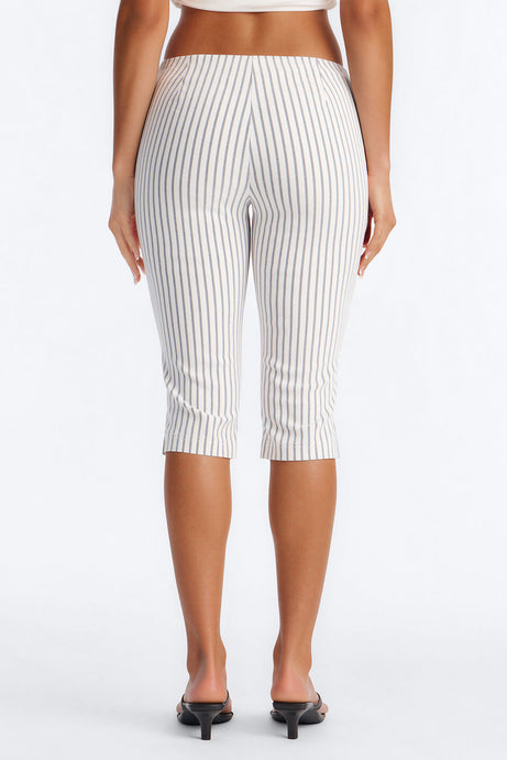 Sailor's Sweetheart Skinny Printed Capri Pant - White/combo