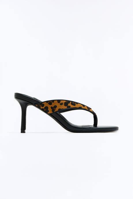 That’s the One Animal Thong Heels - Black/Brown