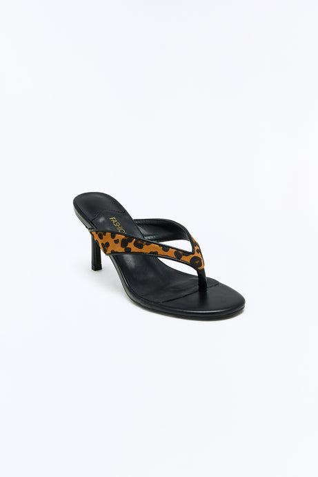 That’s the One Animal Thong Heels - Black/Brown