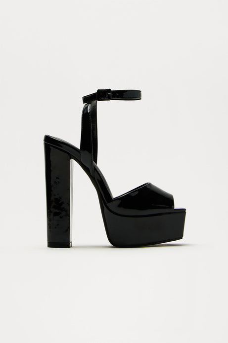 Catalina Platform Block Heels - Black