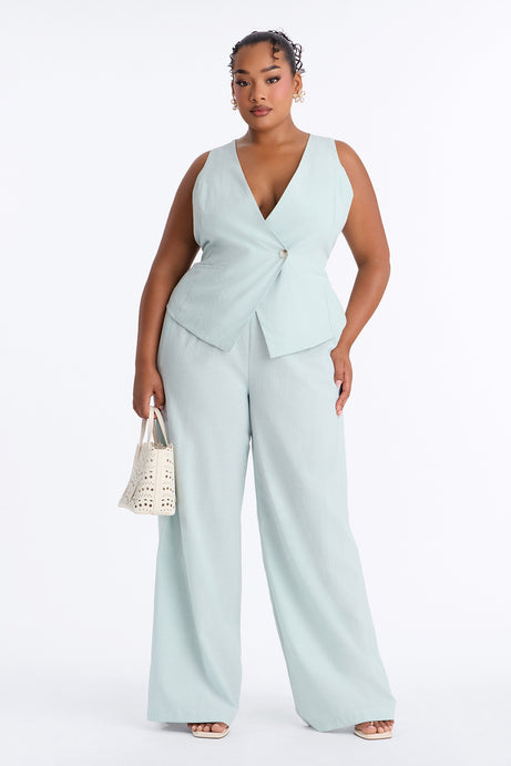 Madison Executive Linen Pant Set - Sage