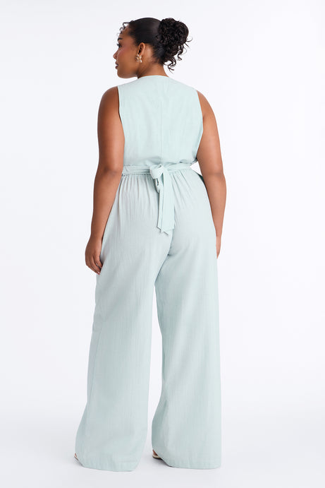 Madison Executive Linen Pant Set - Sage