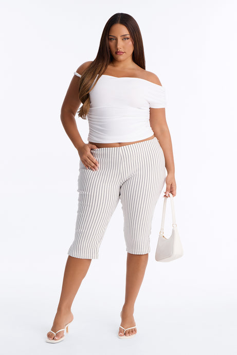 Sailor's Sweetheart Skinny Printed Capri Pant - White/combo