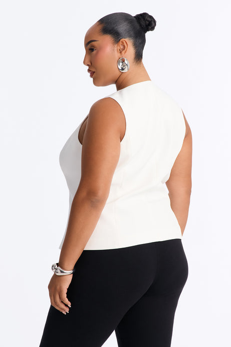 Fresh Glow Tie Front Top - Ivory