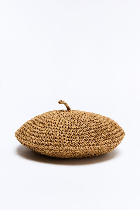 Paris In Summer Straw Beret - Natural