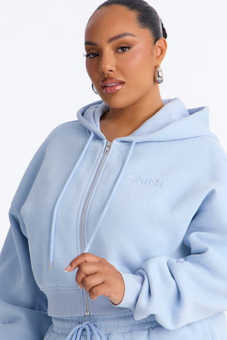 She's A Saint Cropped Fleece Short Set
