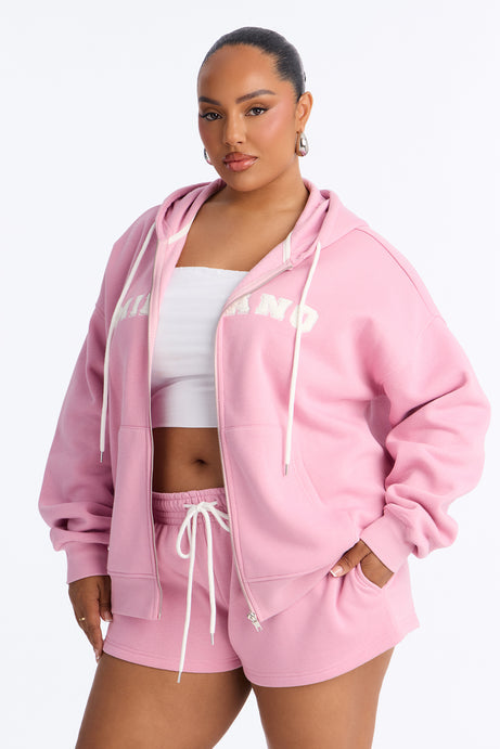 Milano Fleece Zip Up Short Set