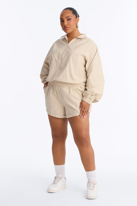 On The Move Windbreaker Long Sleeve Romper